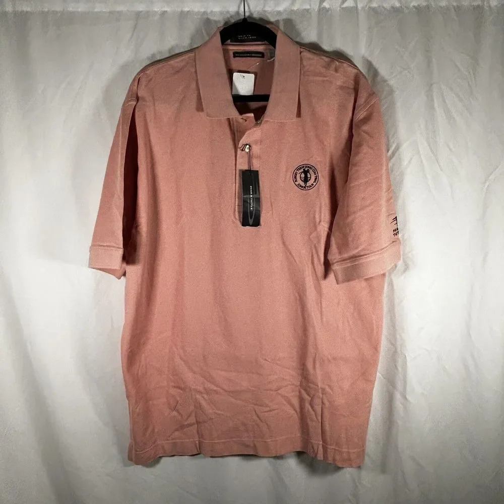 Page & Tuttle Golf Shirt Men's Large Pink Short Sleeve 100% Cotton